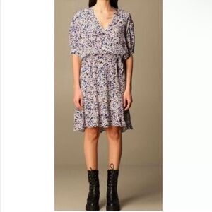 Zadig‎ & Voltaire Remove Print Begonia Dress - Blue Size Small